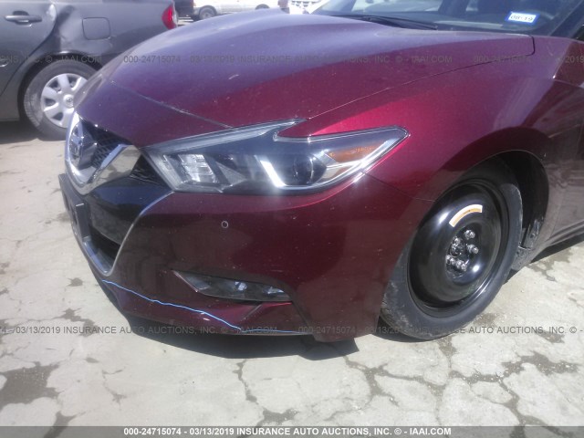 1N4AA6APXHC443529 - 2017 NISSAN MAXIMA 3.5S/SV/SL/SR/PLAT MAROON photo 6