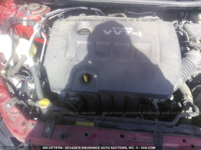 2T1KU4EE5AC344469 - 2010 TOYOTA COROLLA MATRIX  GRAY photo 10