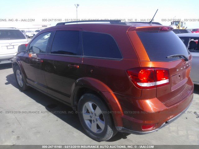 3C4PDCBG9CT387279 - 2012 DODGE JOURNEY SXT ORANGE photo 3