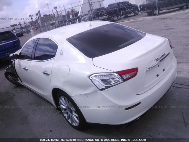 ZAM57XSA9E1105309 - 2014 MASERATI GHIBLI WHITE photo 3