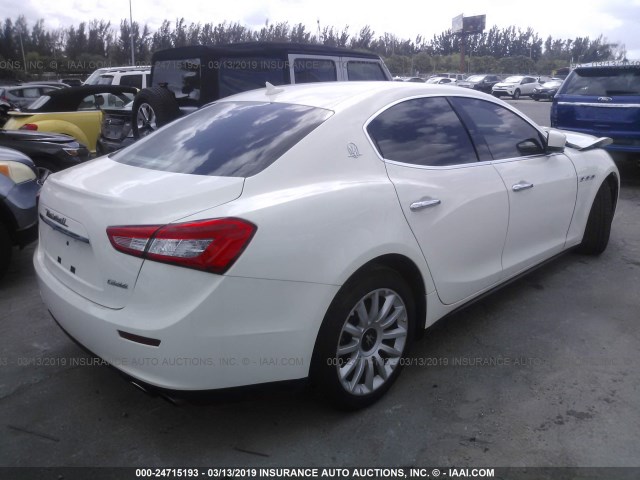 ZAM57XSA9E1105309 - 2014 MASERATI GHIBLI WHITE photo 4