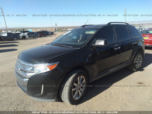 2FMDK3JC3BBA38809 - 2011 FORD EDGE SEL BLACK photo 2