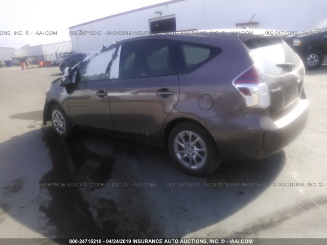 JTDZN3EU3FJ016296 - 2015 TOYOTA PRIUS V BROWN photo 3