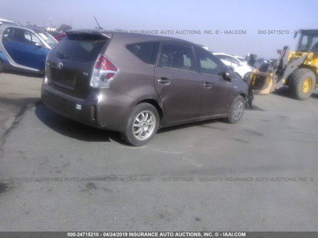 JTDZN3EU3FJ016296 - 2015 TOYOTA PRIUS V BROWN photo 4