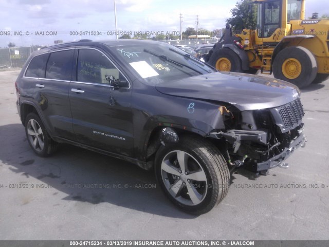 1C4RJECG3FC856538 - 2015 JEEP GRAND CHEROKEE OVERLAND GRAY photo 1