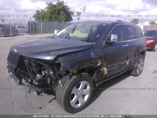 1C4RJECG3FC856538 - 2015 JEEP GRAND CHEROKEE OVERLAND GRAY photo 2