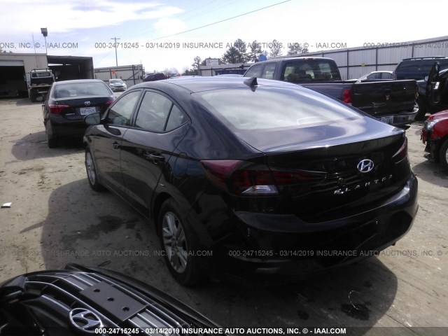 5NPD84LF0KH427959 - 2019 HYUNDAI ELANTRA SEL/VALUE/LIMITED BLACK photo 3