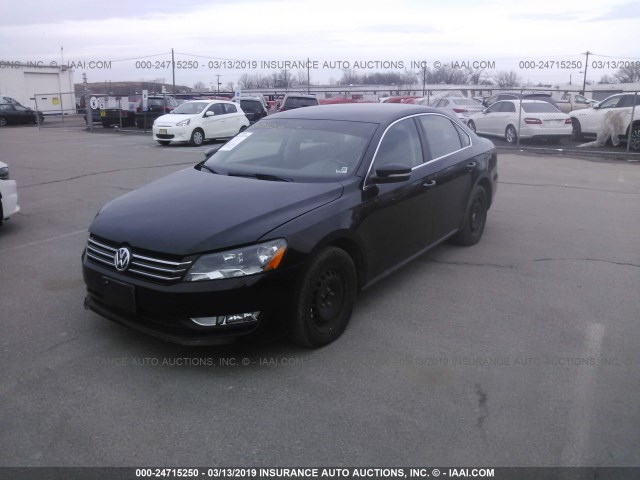 1VWBN7A35DC115156 - 2013 VOLKSWAGEN PASSAT SE BLACK photo 2