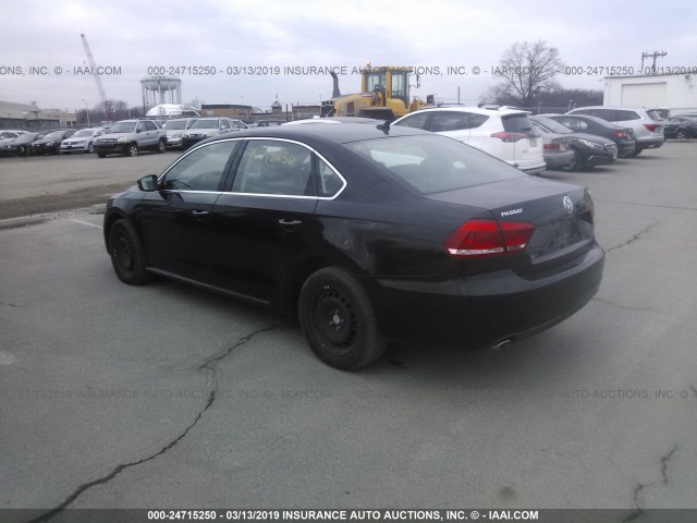 1VWBN7A35DC115156 - 2013 VOLKSWAGEN PASSAT SE BLACK photo 3