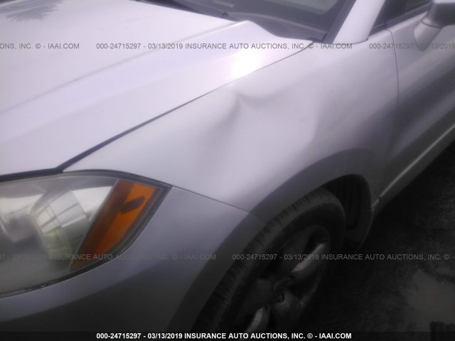 5J8TB18527A008328 - 2007 ACURA RDX TECHNOLOGY SILVER photo 6