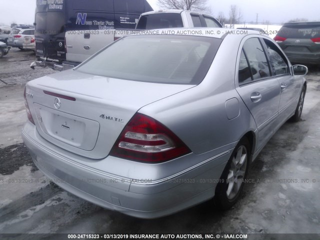 WDBRF92H67F911338 - 2007 MERCEDES-BENZ C 280 4MATIC SILVER photo 4