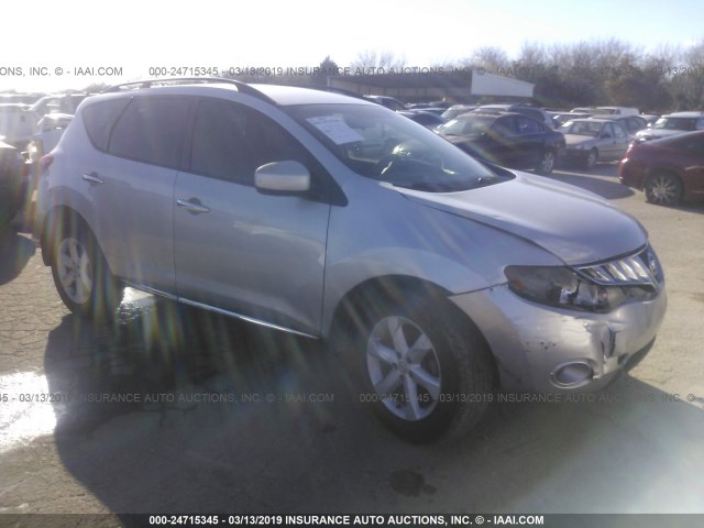 JN8AZ18U49W015297 - 2009 NISSAN MURANO S/SL SILVER photo 1