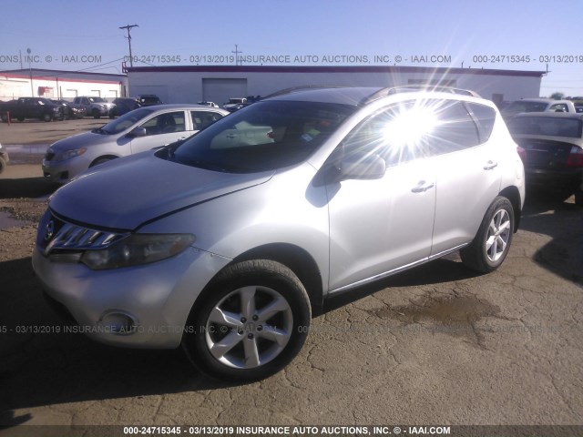 JN8AZ18U49W015297 - 2009 NISSAN MURANO S/SL SILVER photo 2