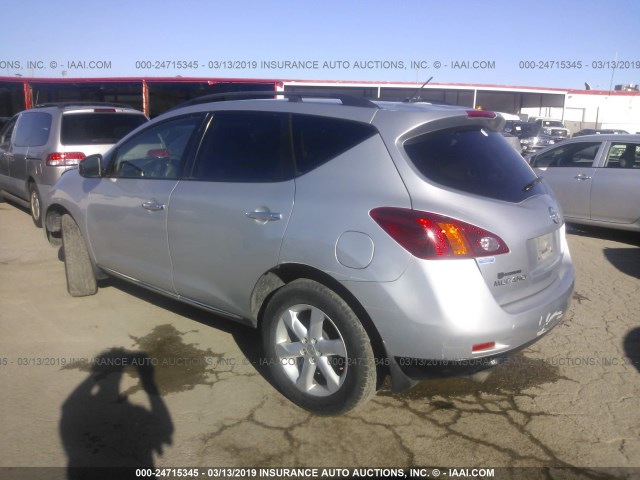 JN8AZ18U49W015297 - 2009 NISSAN MURANO S/SL SILVER photo 3