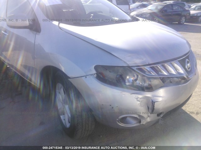 JN8AZ18U49W015297 - 2009 NISSAN MURANO S/SL SILVER photo 6