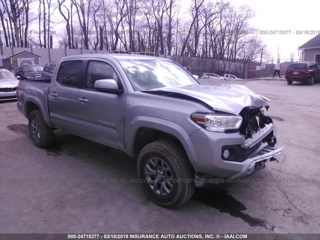 5TFCZ5AN7KX179108 - 2019 TOYOTA TACOMA DOUBLE CAB/SR/SR5/TRD SPO SILVER photo 1