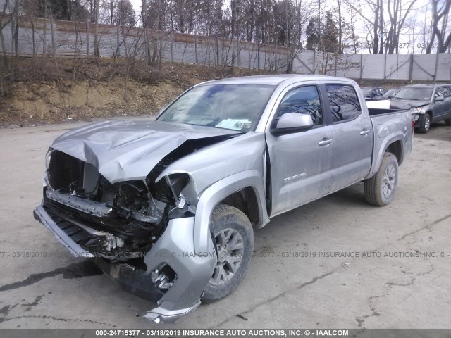 5TFCZ5AN7KX179108 - 2019 TOYOTA TACOMA DOUBLE CAB/SR/SR5/TRD SPO SILVER photo 2