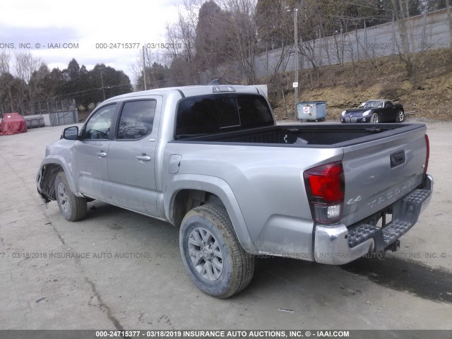 5TFCZ5AN7KX179108 - 2019 TOYOTA TACOMA DOUBLE CAB/SR/SR5/TRD SPO SILVER photo 3