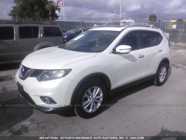 5N1AT2MT8GC797307 - 2016 NISSAN ROGUE S/SL/SV WHITE photo 2