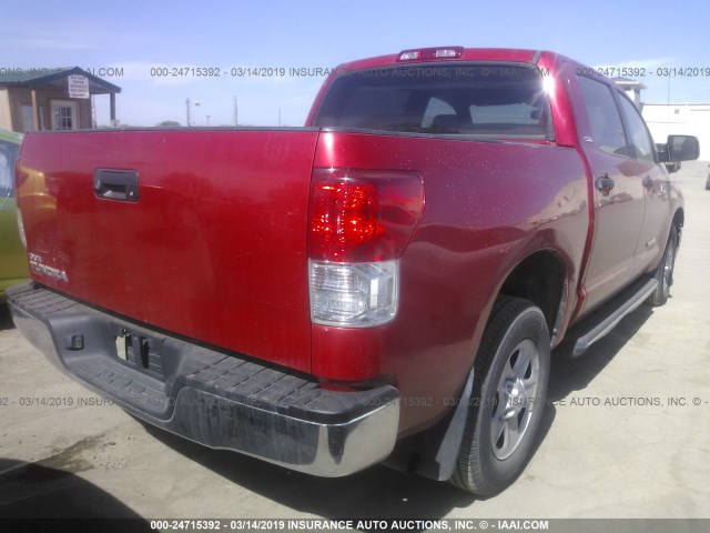 5TFEY5F18CX117056 - 2012 TOYOTA TUNDRA CREWMAX SR5 RED photo 4