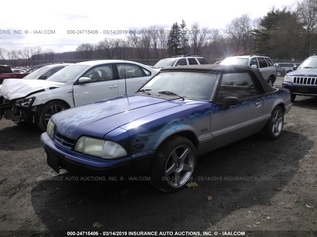 1FABP44E8JF284581 - 1988 FORD MUSTANG LX BLUE photo 2