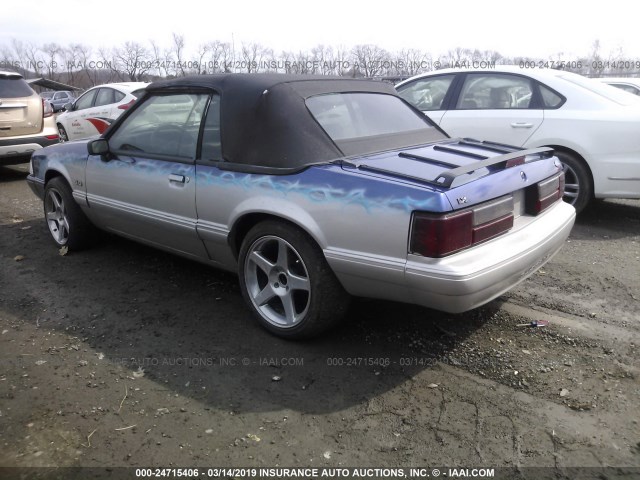 1FABP44E8JF284581 - 1988 FORD MUSTANG LX BLUE photo 3