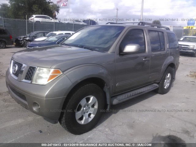 5N1AR18U07C615546 - 2007 NISSAN PATHFINDER LE/SE/XE GRAY photo 2