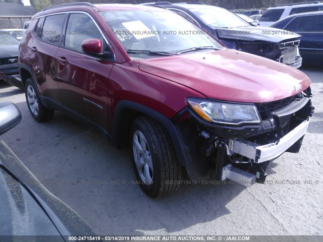 3C4NJDBB1KT597478 - 2019 JEEP COMPASS LATITUDE RED photo 1