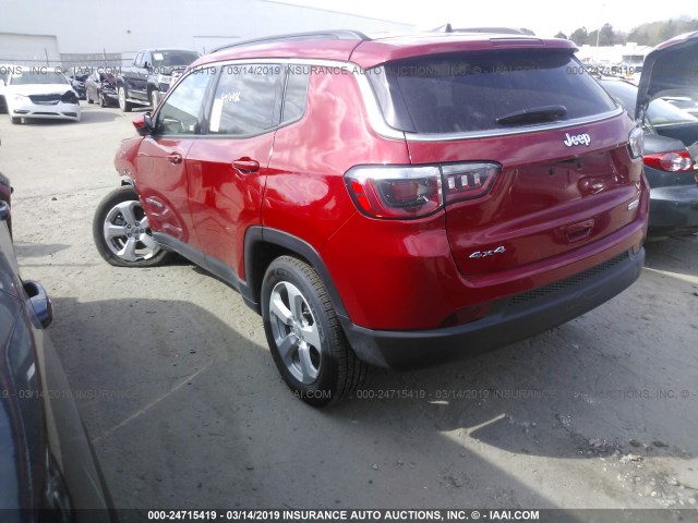 3C4NJDBB1KT597478 - 2019 JEEP COMPASS LATITUDE RED photo 3