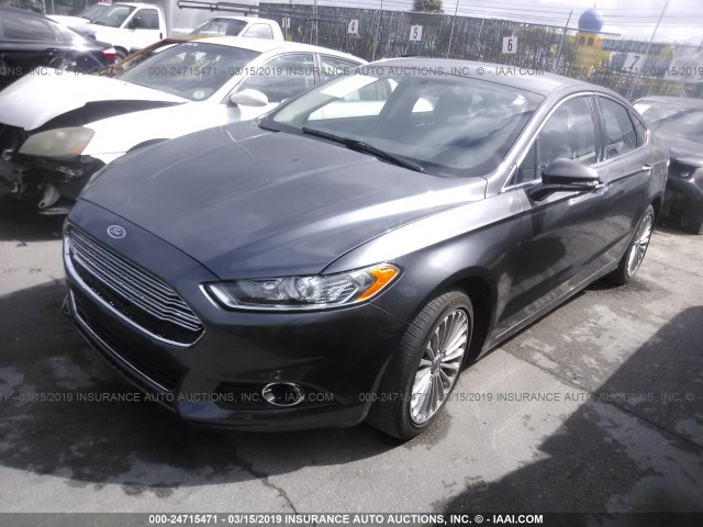 3FA6P0K93GR400961 - 2016 FORD FUSION TITANIUM GRAY photo 2