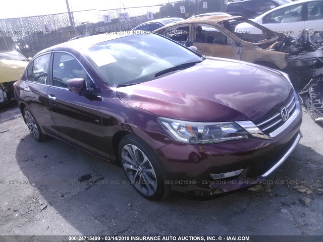 1HGCR2F52FA045480 - 2015 HONDA ACCORD SPORT 栗色 照片 1