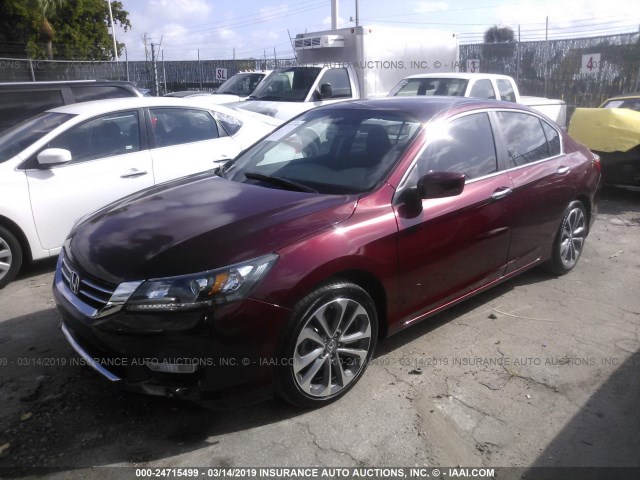 1HGCR2F52FA045480 - 2015 HONDA ACCORD SPORT 栗色 照片 2
