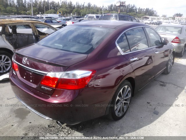 1HGCR2F52FA045480 - 2015 HONDA ACCORD SPORT 栗色 照片 4