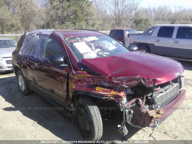 1C4NJCBA1ED717596 - 2014 JEEP COMPASS SPORT MAROON photo 1