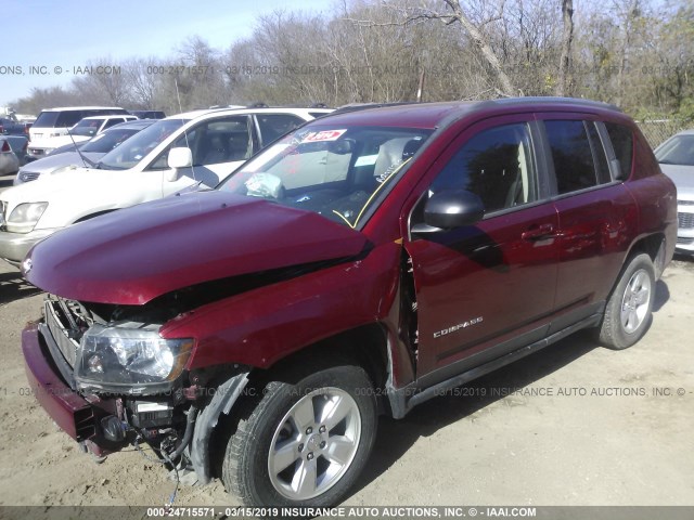 1C4NJCBA1ED717596 - 2014 JEEP COMPASS SPORT MAROON photo 2