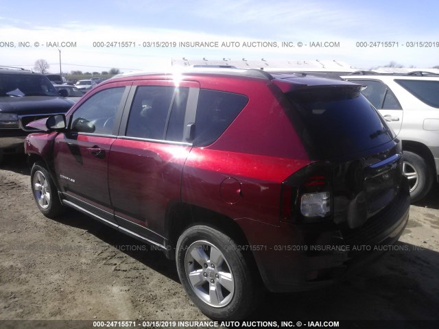 1C4NJCBA1ED717596 - 2014 JEEP COMPASS SPORT MAROON photo 3