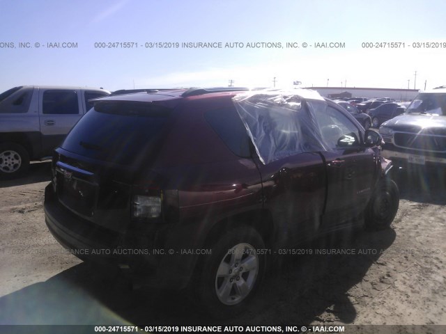 1C4NJCBA1ED717596 - 2014 JEEP COMPASS SPORT MAROON photo 4