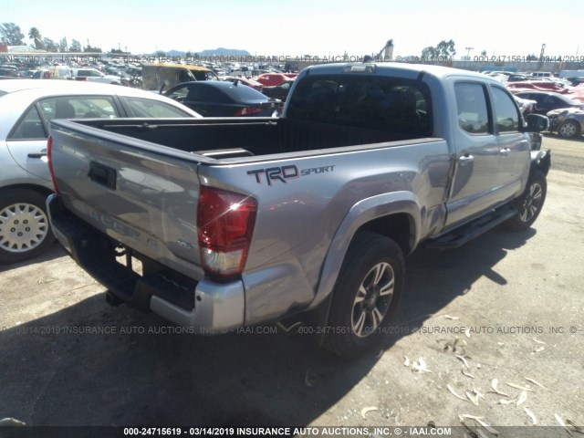 3TMBZ5DN5HM008945 - 2017 TOYOTA TACOMA DOUBLE CAB/SR5/TRD SPORT SILVER photo 4