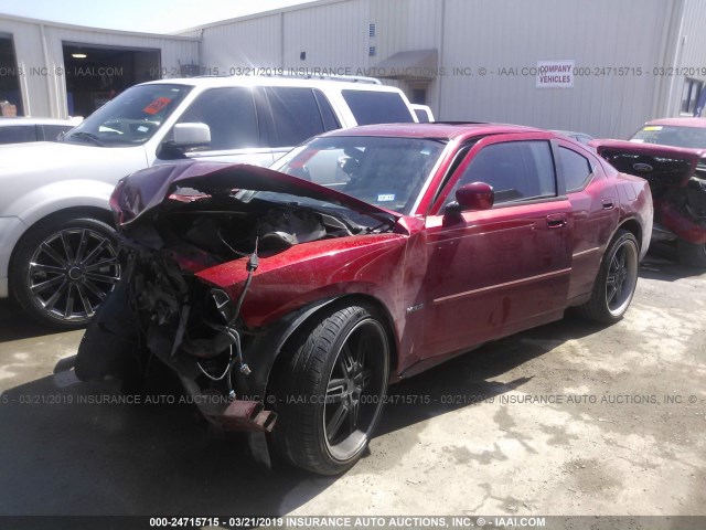 2B3KA53H16H311334 - 2006 DODGE CHARGER R/T RED photo 2