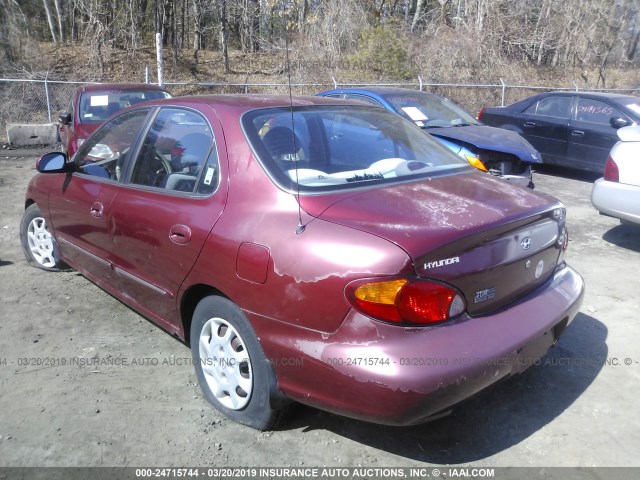 KMHJF35F5YU016874 - 2000 HYUNDAI ELANTRA GLS RED photo 3