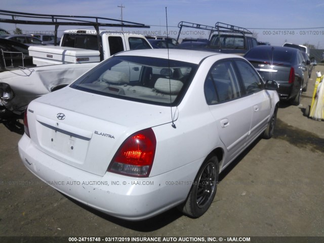 KMHDN45D23U641679 - 2003 HYUNDAI ELANTRA GLS/GT WHITE photo 4