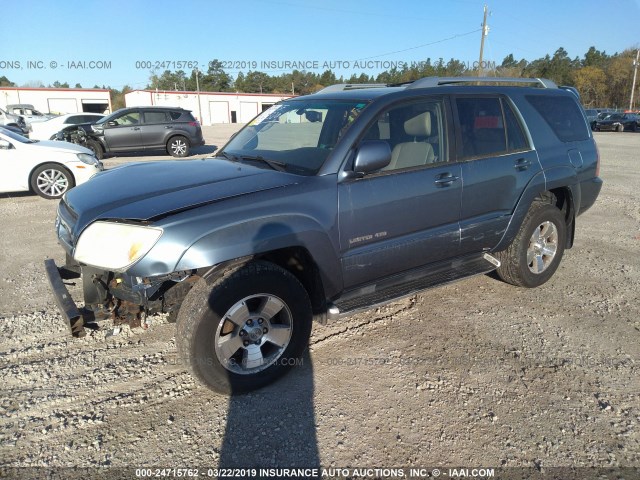 JTEBT17R448012620 - 2004 TOYOTA 4RUNNER LIMITED BLUE photo 2