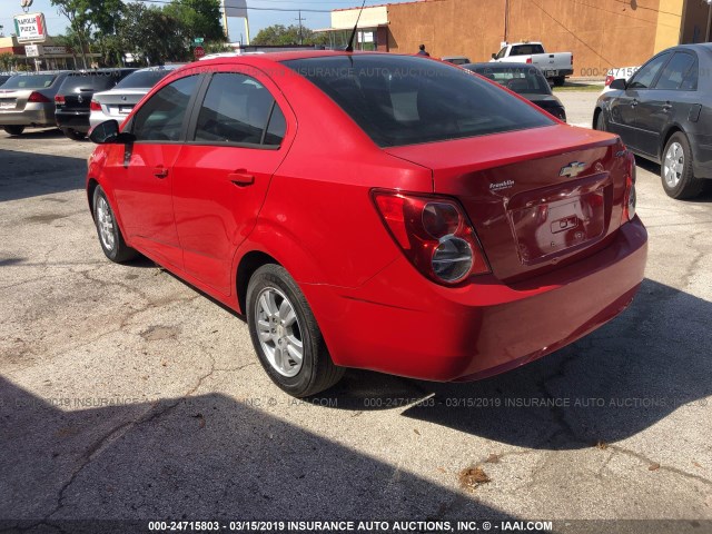 1G1JA5SH2C4125959 - 2012 CHEVROLET SONIC LS წითელი ფოტო 3