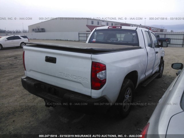 5TFRM5F16GX105720 - 2016 TOYOTA TUNDRA DOUBLE CAB SR/SR5 WHITE photo 4