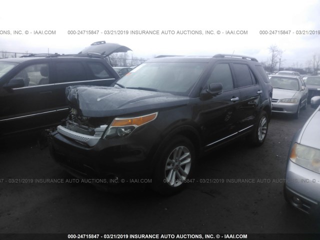 1FM5K7D87EGA07112 - 2014 FORD EXPLORER XLT BLACK photo 2