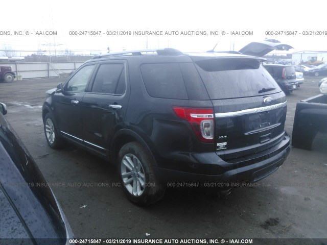 1FM5K7D87EGA07112 - 2014 FORD EXPLORER XLT BLACK photo 3