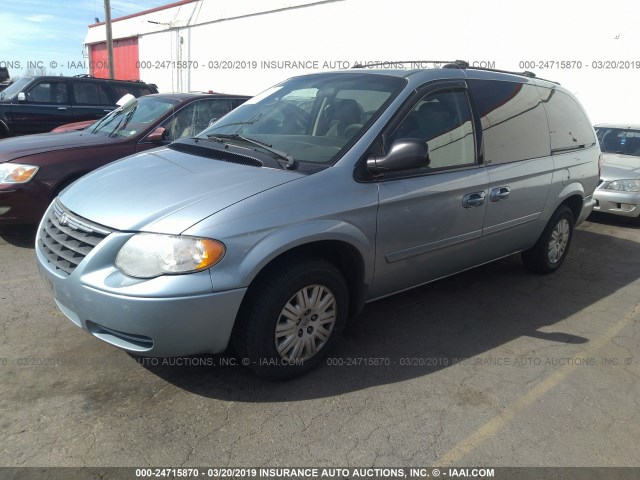 2C4GP44R95R212998 - 2005 CHRYSLER TOWN & COUNTRY LX Light Blue photo 2