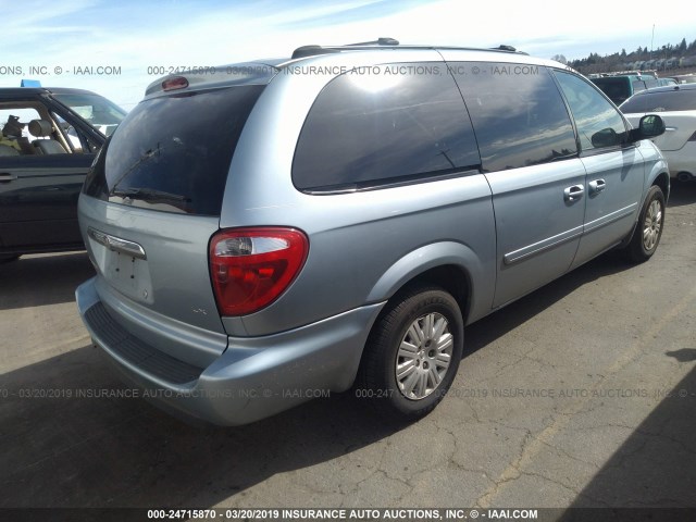 2C4GP44R95R212998 - 2005 CHRYSLER TOWN & COUNTRY LX Light Blue photo 4