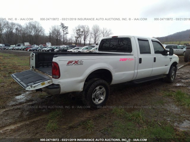 1FTWW31P25EB04294 - 2005 FORD F350 SRW SUPER DUTY WHITE photo 4