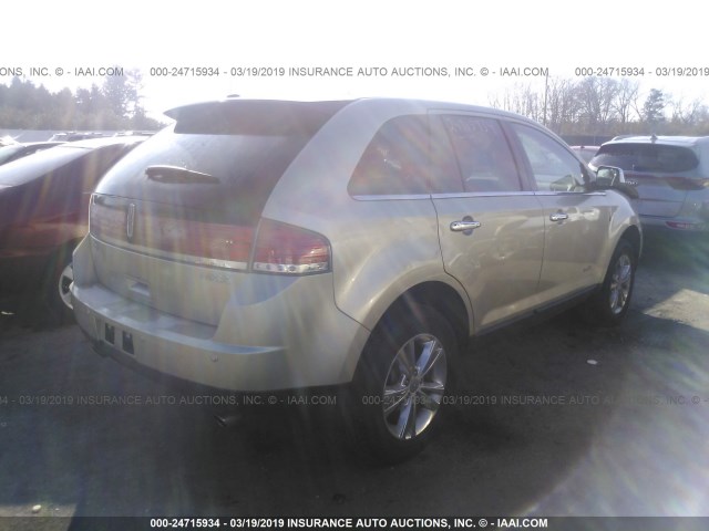 2LMDJ6JC5ABJ19947 - 2010 LINCOLN MKX GOLD photo 4